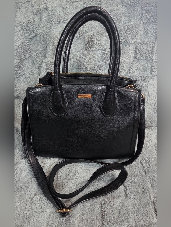 Aldo Handbags - Aldo Black Crossbody Satchel with Gold-Tone Hardware